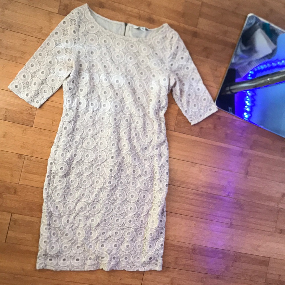 Lace Banana Republic tan/cream dress!